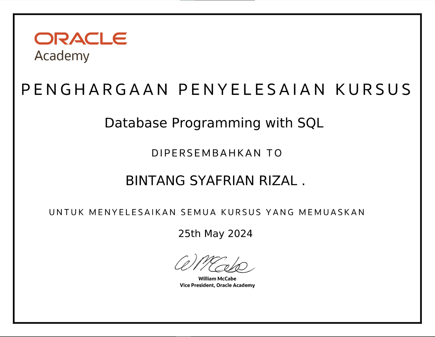 Database Programming with SQL
